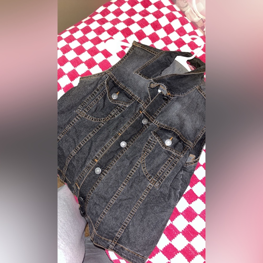 dark denim vest